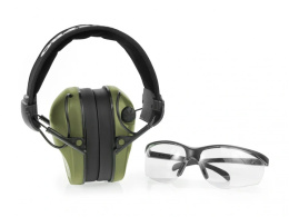 Słuchawki ochronne aktywne RealHunter Pro+okulary