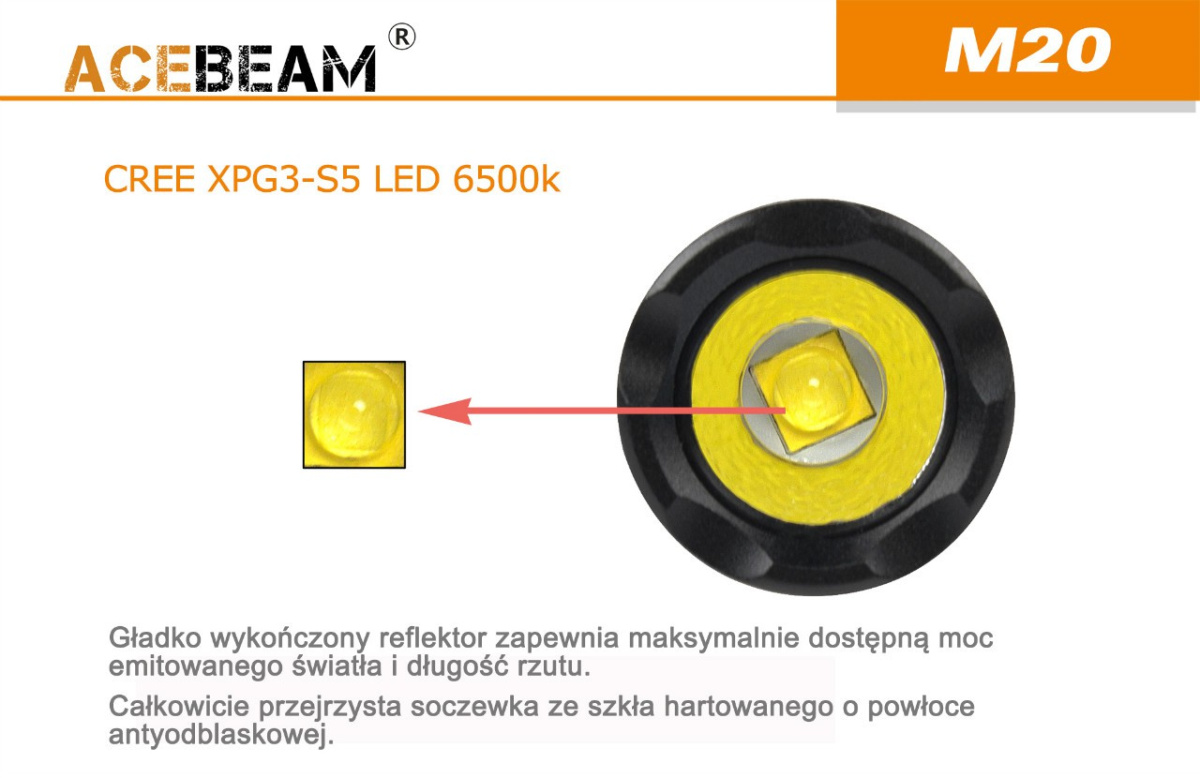 Flashlight ACEBEAM M20 XPG3 CREE LED