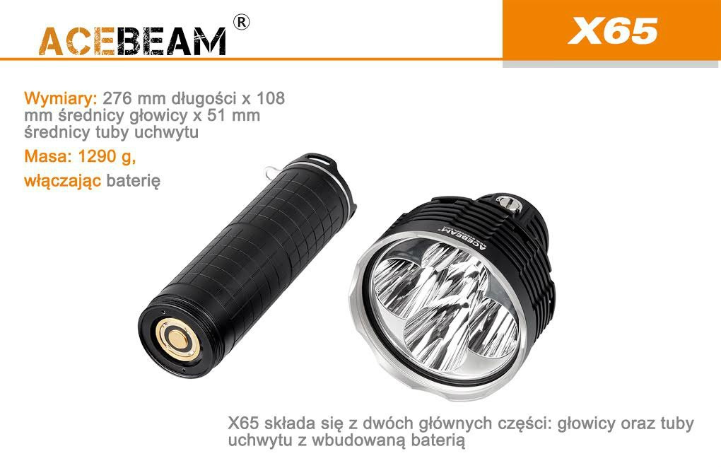 Flashlight Acebeam X 65-CREE XHP35 HI