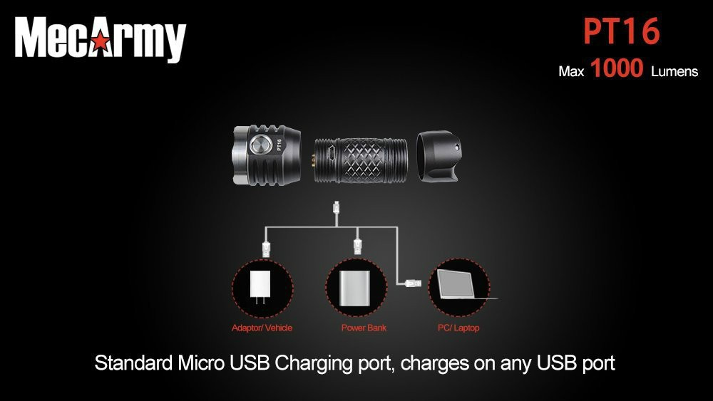 Flashlight charging PT16 Mecarmy