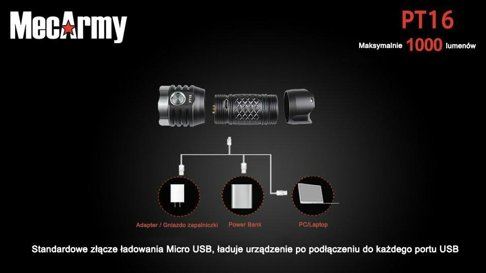 Flashlight charging PT16 Mecarmy