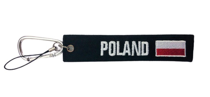 Pendant Poland with flag-sided, black