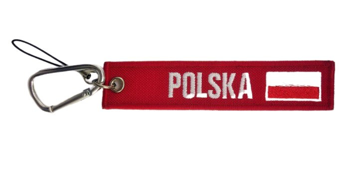 Pendant Poland with flag-sided, red