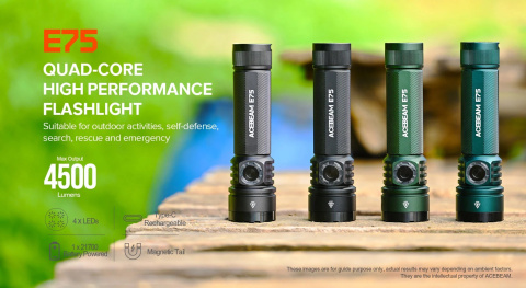 Latarka Acebeam E75 6500K czarna