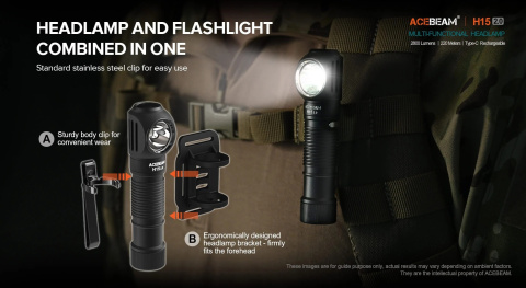 Latarka czolowa Acebeam H15 2.0 - 2800 lum. 220 m