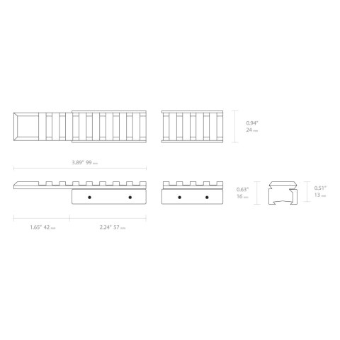 Adapter szyny Hawke Dovetail na Weaver/Picatinny 2-częsciowy