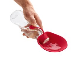 Butelka silikonowa z miską List 550ml czerwo