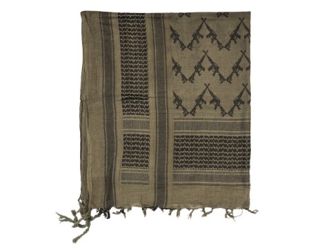 Chusta arafatka Mil-Tec zielono-czarna z karabinami