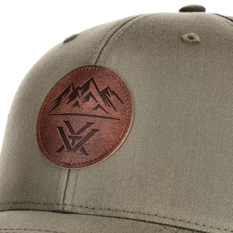 Czapka z daszkiem męska Vortex Three Peaks Leather oliwkowa