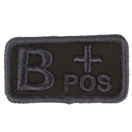 Emblemat na tkaninie narzepka grupa krwi B+ zielony