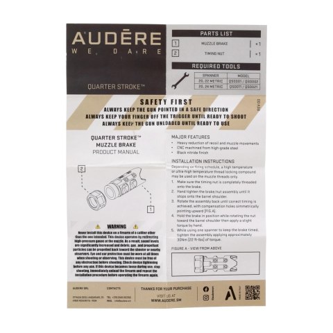 Hamulec wylotowy Audere Quarter Stroke kal. 223 M15x1