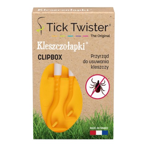 Kleszczołapki przyrząd do usuwania kleszczy Tick Twister Clipbox z brelokiem, pomarańczowe 2 szt.