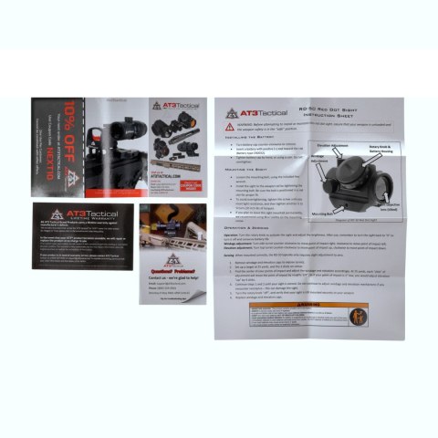 Kolimator AT3 Tactical RD50 2 MOA niski montaż czarny