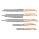Komplet noży Laguiole Oak wood Stonewash z blokiem magnetycznym