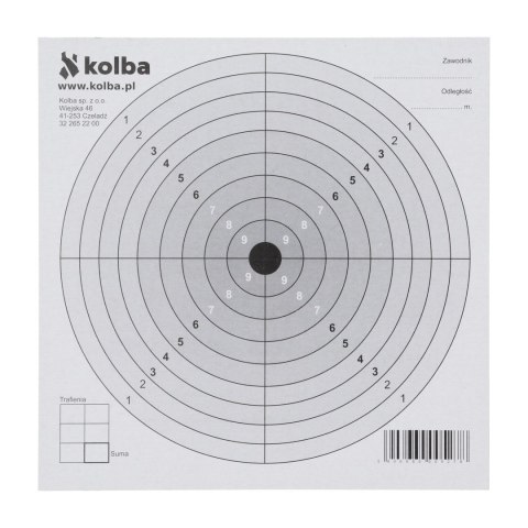 Komplet tarcz strzeleckich 14x14 cm czarny środek 100 szt.