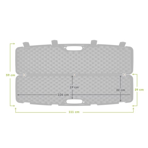 Kufer na bron Megaline czarny 110x25x11 cm klamry