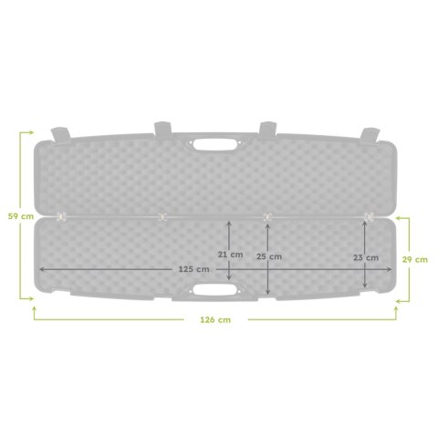 Kufer na bron Megaline czarny 125x25x11cm klamry