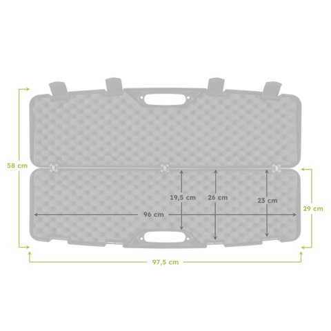 Kufer na bron Megaline czarny 97x25x10 cm klamry