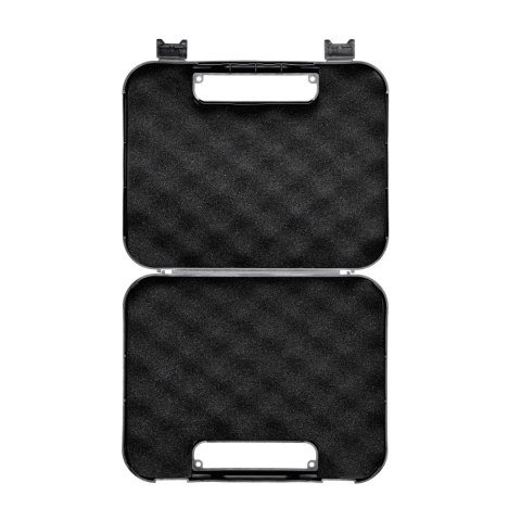Kufer na pistolet Megaline 24,5x17,8x3,9 cm czarny z czarnymi klamrami
