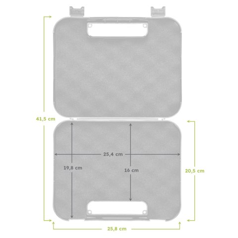 Kufer na pistolet Megaline 24,5x17,8x3,9 cm czarny z czarnymi klamrami