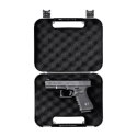 Kufer na pistolet Megaline 24,7x17,7x7,1 cm czarny z czarnymi klamrami