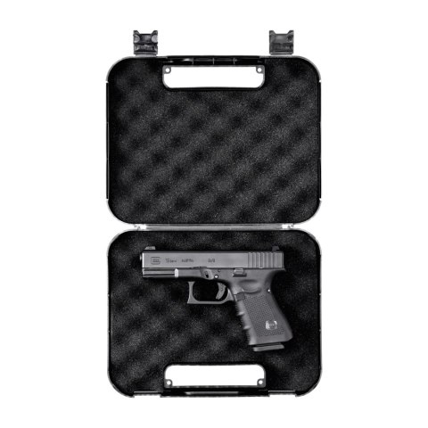 Kufer na pistolet Megaline 24,7x17,7x7,1 cm czarny z czarnymi klamrami