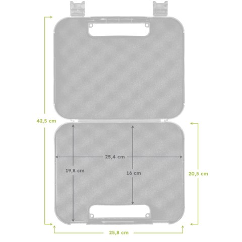 Kufer na pistolet Megaline 24,7x17,7x7,1 cm czarny z czarnymi klamrami