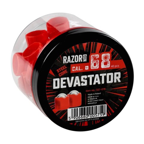 Kule metalowe RazorGun Steel Core Devastator kal. .68 / 40 szt. do Umarex T4E HDS 68 kal.
