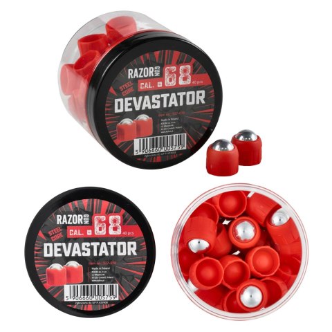 Kule metalowe RazorGun Steel Core Devastator kal. .68 / 40 szt. do Umarex T4E HDS 68 kal.