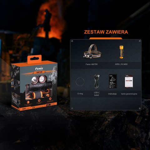 Latarka czołowa Fenix HM75R SE bez dodatkowego zasobnika