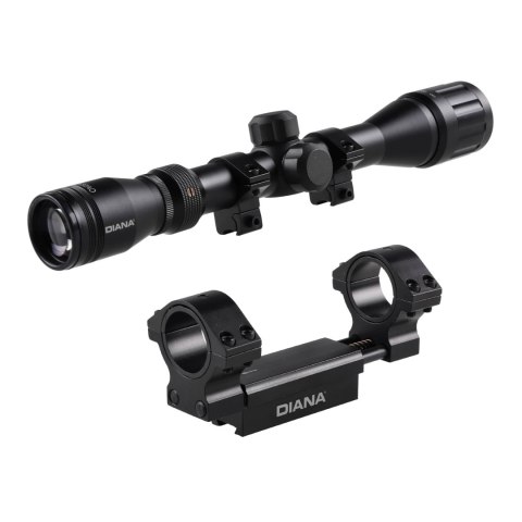 Luneta celownicza Diana 3-9x32 1" AO Duplex z/m 11 mm + montaż kompensacyjny Diana ZR 1"-30 mm/11 mm