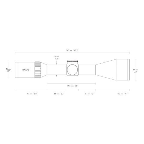 Luneta celownicza Hawke Endurance 30 WA 3-12x56 LR Dot 8x