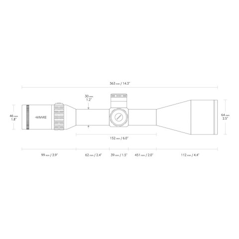 Luneta celownicza Hawke SideWinder 30 6-24x56 SF FFP Half Mil