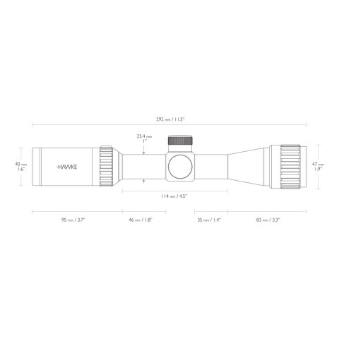 Luneta celownicza Hawke Vantage 1" 2-7x32 AO IR Mil Dot