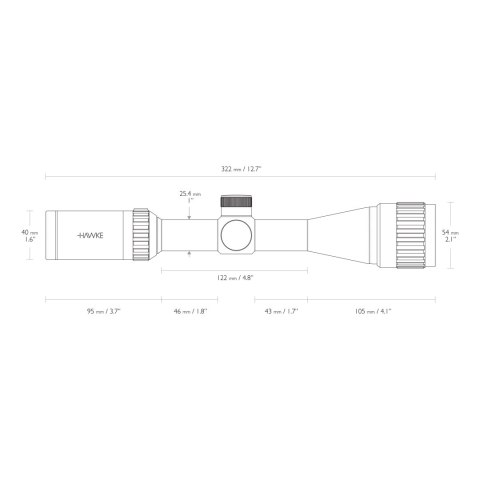 Luneta celownicza Hawke Vantage 1" 3-9x40 AO IR Mil Dot
