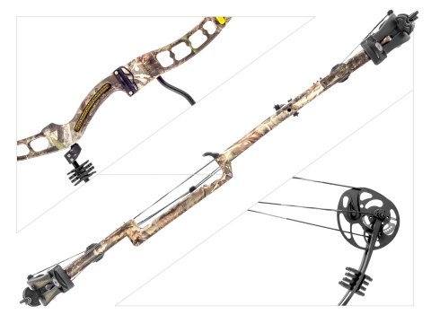 Łuk bloczkowy dla dorosłych Ek AXIS 2.5 CNC 30-70lb 32" kamuflaż