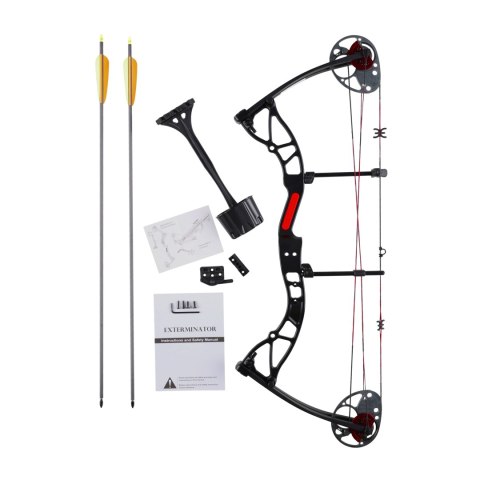 Łuk bloczkowy dla dorosłych Poe Lang Ek Exterminator 15-70 lb 30" czarny zestaw