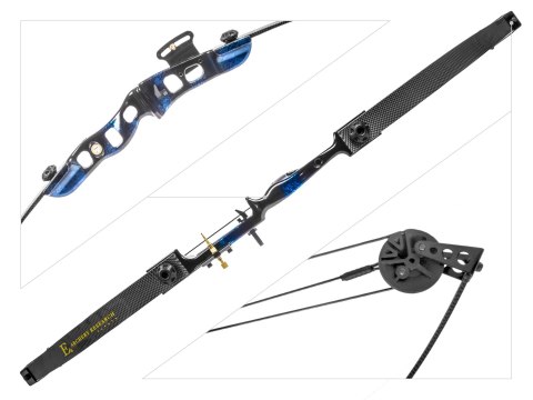 Łuk bloczkowy dla dzieci i młodzieży Ek Firestar 25 lb 30,75" czarno - niebieski