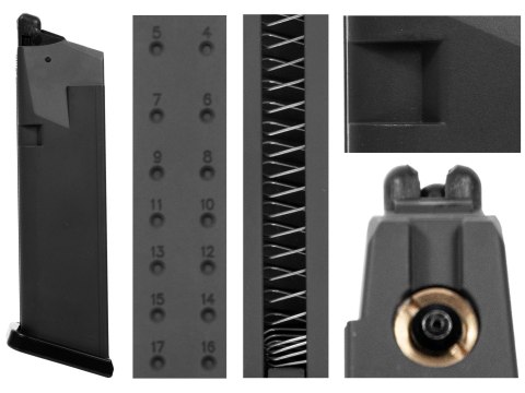 Magazynek do ASG Glock 17 gen 5. 6 mm 18 nabojowy