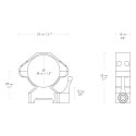 Montaż lunety Hawke Precision Steel niski 34 mm Weaver z dźwignią