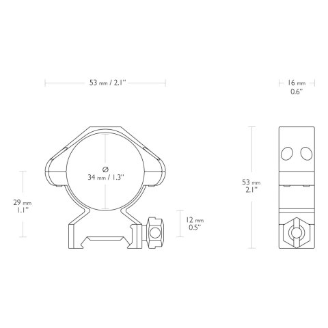 Montaż lunety Hawke Precision Steel niski 34 mm Weaver