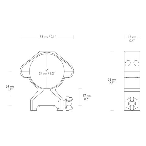 Montaż lunety Hawke Precision Steel średni 34 mm Weaver