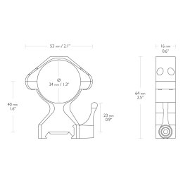 Montaż lunety Hawke Precision Steel wysoki 34 mm Weaver z dźwignią