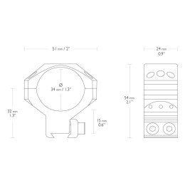 Montaż lunety Hawke Tactical średni 34 mm Dovetail na szynę 11 mm