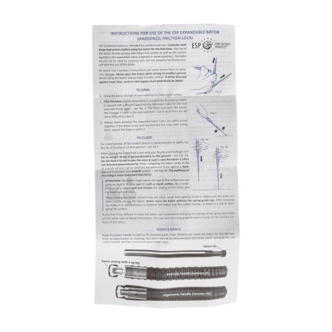 Pałka teleskopowa ESP Baton 18" czarna hartowana