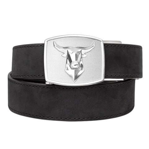 Pas Kore Essentials Bull Buckle Black Buffalo Leather Gun Belt