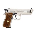 Pistolet wiatrówka Beretta M92 FS nickel/wood 4,5 mm Diabolo CO2