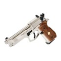 Pistolet wiatrówka Beretta M92 FS nickel/wood 4,5 mm Diabolo CO2