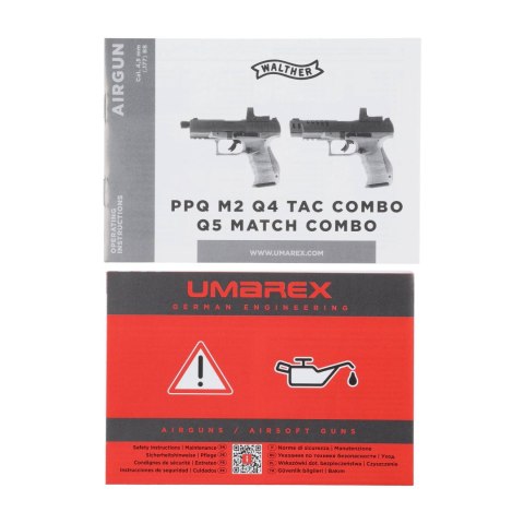 Pistolet wiatrówka Walther PPQ M2 Q4 TAC Combo 4,6" SET 4,5 mm