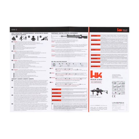 Replika karabinek ASG Heckler&Koch G36C metalowa lufa 6 mm